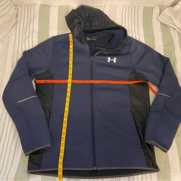 COPY - Under Armour Full Zip Hoodie Jacket Coldgear in Navy/Black w/reflective … - Picture 4 of 9